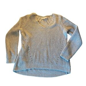 NWOT Ann Taylor Loft 100% Cotton Mixed Rib Sweater in Oatmeal